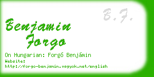 benjamin forgo business card