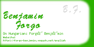 benjamin forgo business card